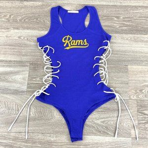 Los Angeles Rams Bodysuit, LA Rams Adult size bodysuit, Women's La Rams bodysuit